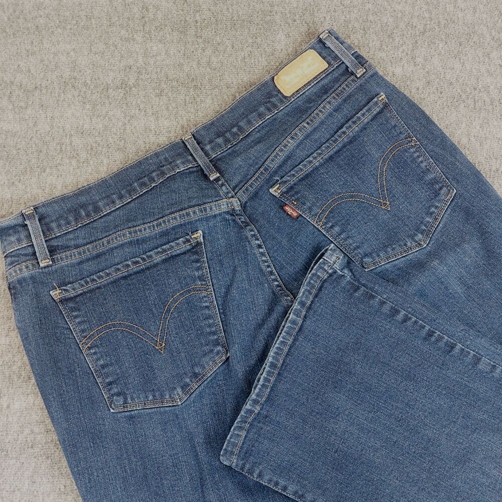 Levis 515 Bootcut Jeans Womens 14 (Fit 34x30.5) Blue Medium Rise Denim Stretch